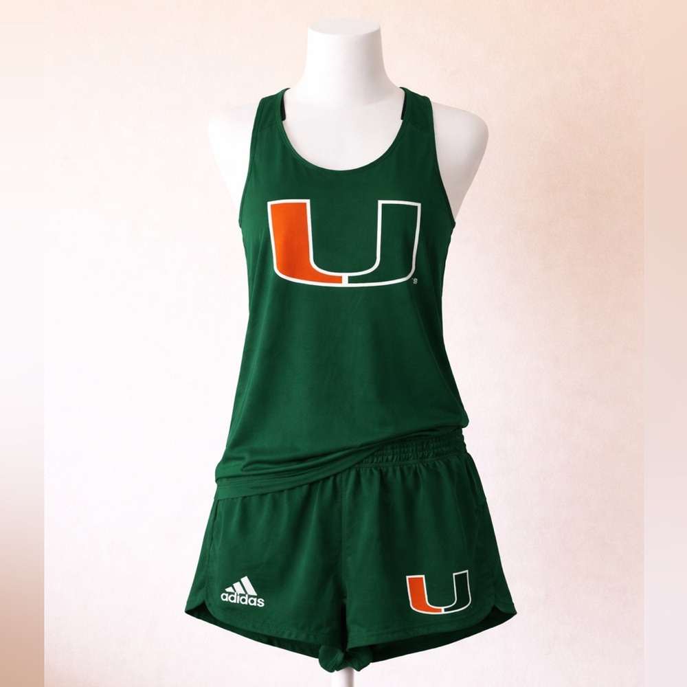 Adidas University of Miami Hurricanes Women's Running Tank Top and Shorts